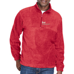 Unisex 1/4 Zip Fleece Pullover - M980 Red